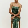 Reformation Frankie Maxi Silk Dress, Green/Multi