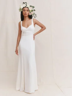 Reformation Lecce Bridal Maxi Dress, Ivory -EleganceWear Store reformation lecce bridal maxi dress ivory2