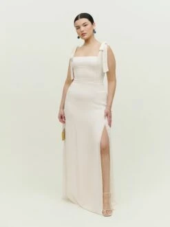 Reformation Westerly Dress Bridal Maxi Dress, Ivory