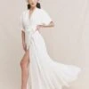 Reformation Winslow Wrap Style Maxi Bridal Dress, Ivory