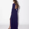 Reiss Bailey Plunge Neck Maxi Dress Jersey, Cobalt Blue