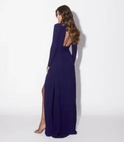 Reiss Bailey Plunge Neck Maxi Dress Jersey, Cobalt Blue