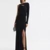 Reiss Catalina Cut Out Hardware Detail Jersey Maxi Dress, Black