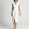 Reiss Cecile Tux Bodycon Midi Dress, White