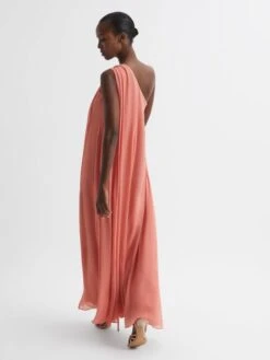 Reiss Charly One Shoulder Maxi Dress, Coral -EleganceWear Store reiss charly one shoulder maxi dress coral3