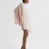 Reiss Christy Cape Sleeve Asymmetric Mini Dress, Nude