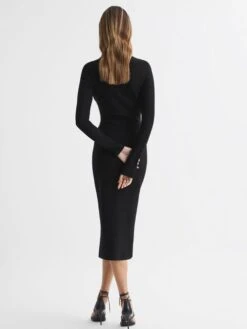 Reiss Ellen Cut Out Dress, Black -EleganceWear Store reiss ellen cut out dress black1