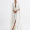 Reiss Grace Maxi Dress With Cape, White