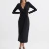 Reiss Halston Tenaya Halston Crystal Jersey Midi Dress, Black