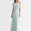 Reiss Ida Cowl Neck Bridesmaid Dress, Green