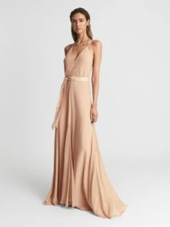 Reiss Isabella Strappy Maxi Dress, Nude