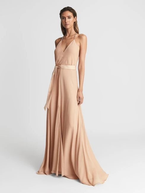 Reiss Isabella Strappy Maxi Dress, Nude 1 Reiss Isabella Strappy Maxi Dress, Nude