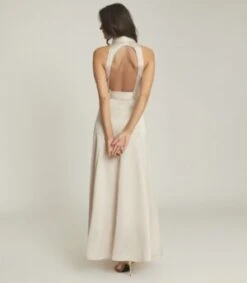Reiss Keira Open Back Belted Maxi Dress, Champagne 3 Reiss Keira Open Back Belted Maxi Dress, Champagne -EleganceWear Store reiss keira open back belted maxi dress champagne cream metallic1 e1607080638370