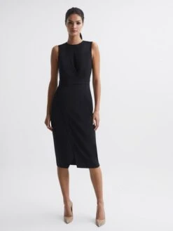 Reiss LAYLA Sleeveless Bodycon Dress, Black