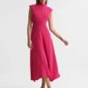 Reiss Livvy Open Back Midi Dress, Bright Pink