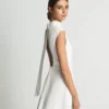 Reiss Livvy Open Back Midi Dress, White