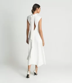 Reiss Livvy Open Back Midi Dress, White -EleganceWear Store reiss livvy open back midi dress white2 e1643667489956
