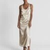 Reiss Lottie Metallic Maxi Dress, Gold