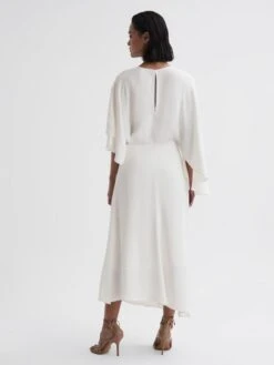 Reiss Naomi Cape Sleeve Asymmetric Maxi Dress, Ivory 3 Reiss Naomi Cape Sleeve Asymmetric Maxi Dress, Ivory -EleganceWear Store reiss naomi cape sleeve asymmetric maxi dress ivory1