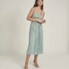 Reiss Saffy Plunge Neckline Midi Dress, Seafoam Green/Sage