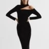 Reiss Tatiana Velvet Cut-Out Shoulder Dress, Black