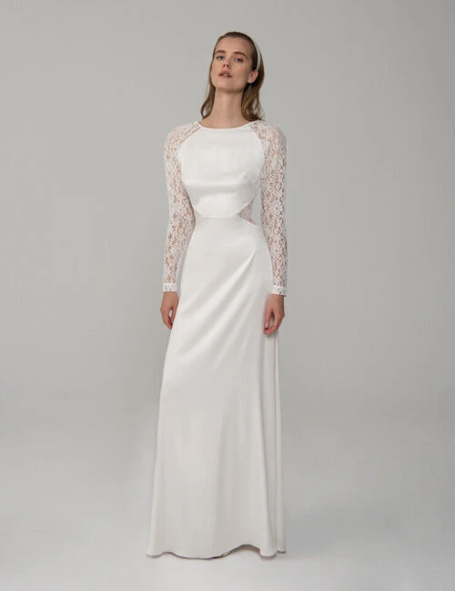 Rowley Hesselballe Hera Lace Long Sleeve Wedding Maxi Dress, White 3 Rowley Hesselballe Hera Lace Long Sleeve Wedding Maxi Dress, White - Image 3