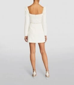 SELF PORTRAIT SELF-PORTRAIT Embellished Mini Dress, White -EleganceWear Store self portrait embellished mini dress white2