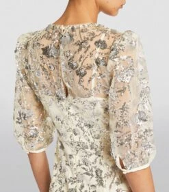 SELF PORTRAIT SELF-PORTRAIT Sequinned Maxi Dress, Champagne 5 SELF PORTRAIT SELF-PORTRAIT Sequinned Maxi Dress, Champagne -EleganceWear Store self portrait sequinned maxi dress champagne3