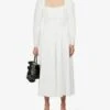 Self Portrait Sweetheart-neck Taffeta Midi Dress, White