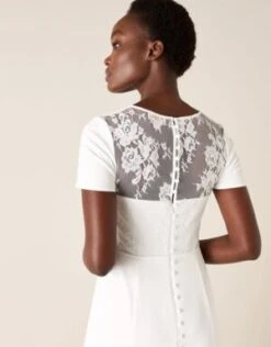 Monsoon Shauna Crepe And Lace Bridal Dress Ivory -EleganceWear Store shauna crepe and lace bridal dress ivory2 e1610364315639