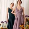 Monsoon Tallulah Multi Tie Bridesmaid Maxi Dress, Mocha/Lilac