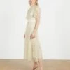 Ted Baker ALDORRA Midi Lace Dress, Cream/Neutral