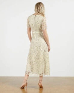 Ted Baker ALDORRA Midi Lace Dress, Cream/Neutral -EleganceWear Store ted baker aldorra midi lace dress cream neutral2 scaled e1615998440536