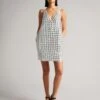 Ted Baker ALEXIAN Embellished Mini Dress, Silver