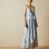 Ted Baker ARLISSA Sleeveless Floral Elegant Wrap Dress, Light Blue/Multi