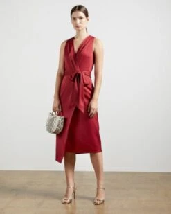 Ted Baker CHRISEY Fixed Wrap Midi Dress, Red
