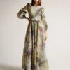 Ted Baker Dorathi Ruffle Detail Maxi Dress, Green/Multi
