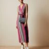 Ted Baker SOFINAA Knitted Wrap Detail Dress, Pink/Multi