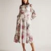 Ted Baker Freisya Floral Lace Cut-Out Midi Dress, Nude/Pink/Blush