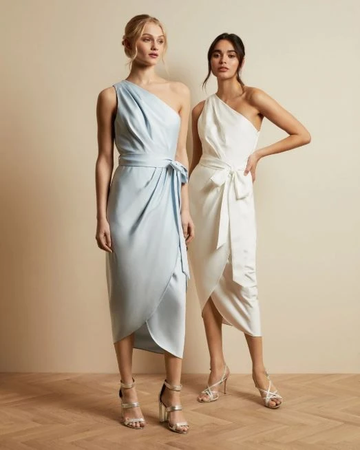 Ted Baker GABIE One Shoulder Drape Midi Dress, Light Blue 1 Ted Baker GABIE One Shoulder Drape Midi Dress, Light Blue