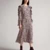 Ted Baker HAAILE Frill Sleeve Floral Dress, Pink/Multi