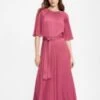 Ted Baker HARIIET Raglan Sleeve Tea Midi Dress, Dusty Pink