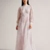 Ted Baker Huron Long Sleeve Maxi Dress With Blouson Sleeve, Blush/Light Pink