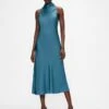 Ted Baker JOIYA Cowl Neck Sleeveless Midi Dress, Mid Blue