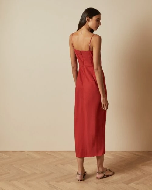 Ted Baker LAANI Knot Detail Drape Dress, Dark Brown 2 Ted Baker LAANI Knot Detail Drape Dress, Dark Brown - Image 2