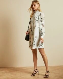 Ted Baker LEYORA Elderflower Print Smock Dress, White/Green
