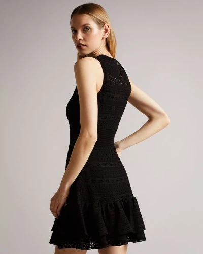 Ted Baker Maleko Lace Stitch Dress, Black 2 Ted Baker Maleko Lace Stitch Dress, Black - Image 2