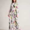 Ted Baker Marggoh Blouson Sleeve Floral Maxi Dress, White/Multi
