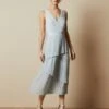 Ted Baker Ionaa Pleated Sleeveless Midi Dress, Light Blue/Mint