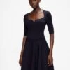 Ted Baker MILLLY Knitted Sweetheart Skater Dress, Dark Navy